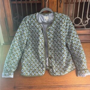 J Crew Quilted Block Print Jacket